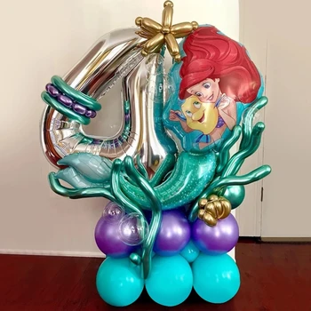 1Set Disney Princess malá Morská víla Ariel Fóliové Balóniky 30inch Počet Balónov Pre Dievča Narodeniny Babyshower Party Dekorácie Hračka