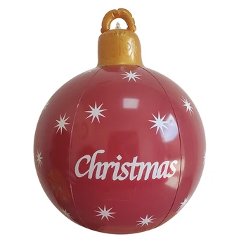 60 cm Vianoce Nafukovací Balón Vianoce, Veľká Kauciu Nafukovacie Zdobené Guľa Vyrobená z PVC, Obrie Svetlo Svietiť, Vonkajšie Hračky Loptu