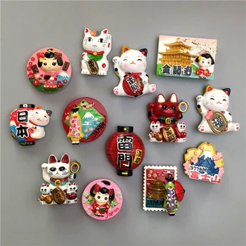 Export Kreatívne Cestovné Suvenír Šťastie Mačka Fuji Horských Cartoon Magnetické Nálepky Chladnička Magnet Magnetické Nálepky Japonsko