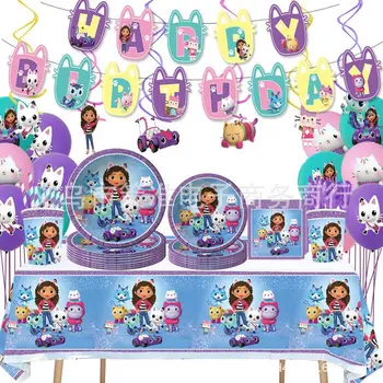 Nová bábika dom tému deťom narodeninovú oslavu riad papier tanier papierový pohár papier, uterák dekorácie nastaviť dodávky