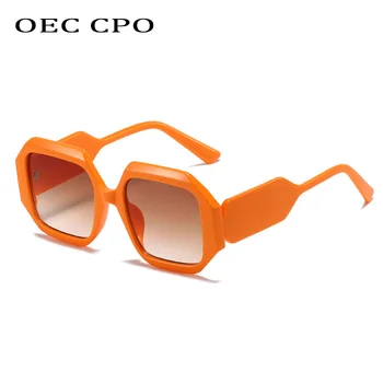 OEC CPO Punk Námestie slnečné Okuliare Ženy Módne Odtiene Nadmerné Slnečné Okuliare Žena UV400 Steampunk Gradient Okuliare Okuliare Oculos
