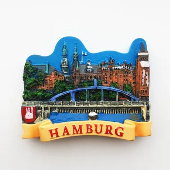 QIQIPP Hamburg, Nemecko Tvorivé cestovného Ruchu Krajiny, Pamätník Darček Ručne maľované Remesiel Magnetické Nálepky, Magnet na Chladničku